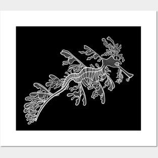 Hand drawn Leafy Seadragon - cute marine animal design Posters and Art